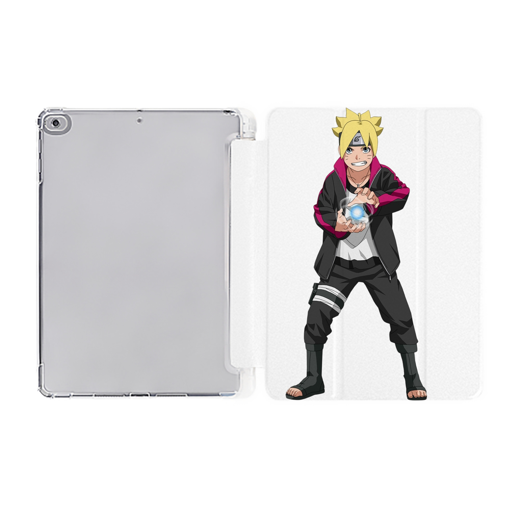 （画像用） NARUTO -ナルト- うずまき ボルト Uzumaki Boruto IPad ケース ペン収納付き 三つ折りスタンド PUレザー×シリコン 対応機種9.5/10.5/10.9インチ